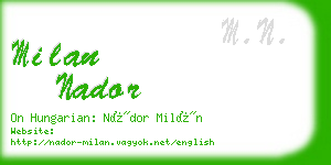 milan nador business card